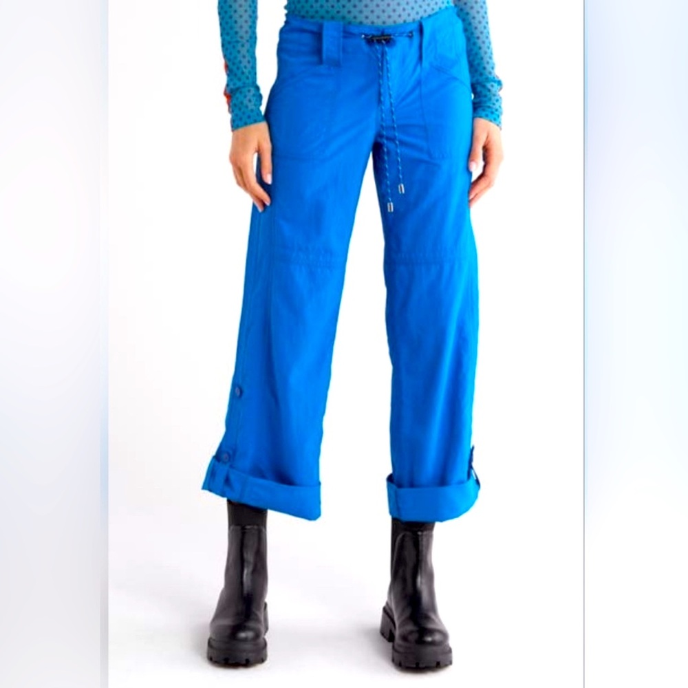 KkCo Roll Hem Wide Leg Pants Cobalt